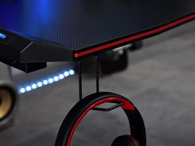 PC asztal Matts Led (fekete). Akció -16%. 1109786