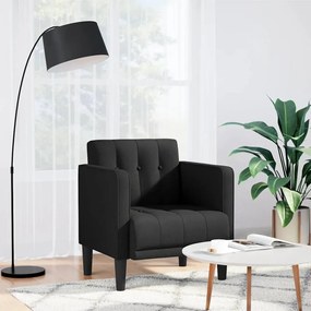 fekete szövet kanapészék karfás szék 53 cm