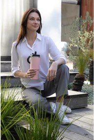 Szürke rozsdamentes acél utazó ivópalack 1 l Eco – Ladelle