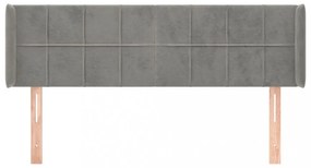 világosszürke bársony fejtámla 147x16x78/88 cm