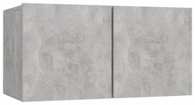 3 db betonszürke függő TV-szekrény 60 x 30 x 30 cm