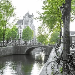 Poszter 70x70cm Csatorna Amszterdam városon keresztül 9, Assaf Frank