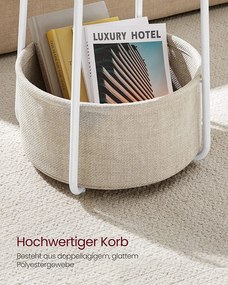 Kerek asztal, kis dohányzóasztal, 45⌀x50 cm fehér-bézs