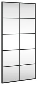 fekete téglalap alakú vas fali tükör 50 x 100 cm