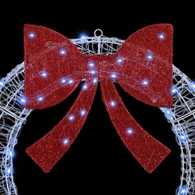 Koszorú 150 LED-del Hideg feher 120 cm Akril