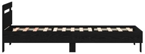Ágykeret LED világítással Fekete tölgy 90x200 cm Műgyanta