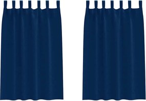 vidaXL Fekete Függöny Gyűrűkkel 2 pcs Sötét kék 175 x 140 cm