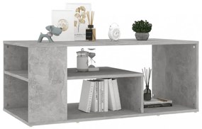 betonszürke szerelt fa dohányzóasztal 100 x 50 x 40 cm