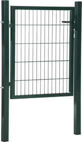 HOMCOM Zöld Acél Kertkapu Kerítésajtó Fogantyúzár és Kulcsokkal 97 x 150 cm | Aosom