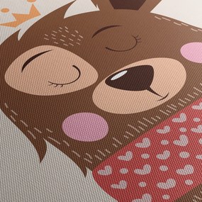 Kép - Teddy maci piros sállal (90x60 cm)