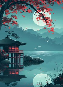 Poszter 40x55cm Japán pavilon