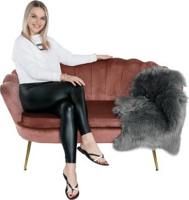 Pad Art-deco stílusban, rózsaszín Velvet anyag/gold chróm-arany, NOBLIN