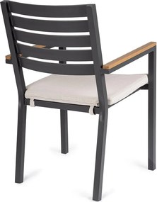 Antracitszürke fém kerti szék Henna – Bizzotto