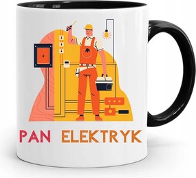 Bögre Fekete Ajándék Villanyszerelőnek Villanyszerelő Úr fényképes nyomtatással