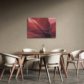 Kép - Piros absztrakt virág N⁰2 (70x50 cm)