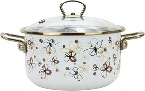 Belis Zománcedény üvegfedővel Premium krémszínű 18 cm/2,2l