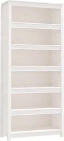 vidaXL fehér tömör fenyőfa könyvszekrény 80x35x183 cm