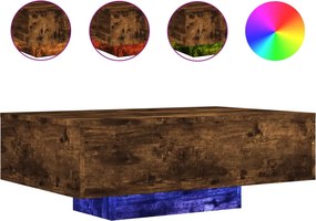 vidaXL füstös tölgy színű dohányzóasztal LED-lámpákkal 85 x 55 x 31 cm