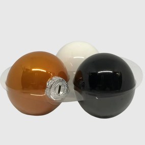 Copper &amp; Black üveg karácsonyi gömb szett 12*6cm