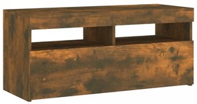 füstös tölgy színű TV-szekrény LED-ekkel 90 x 35 x 40 cm