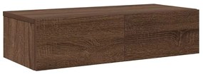 Falipolc fiókokkal barna tölgy 60x26,5x15 cm műszaki fa