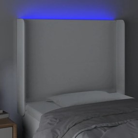 fehér műbőr LED-es fejtámla 103x16x118/128 cm