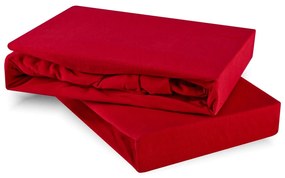 EMI Jersey piros színű gumis lepedő: Hosszított lepedő 160 x 220 cm