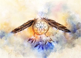 Kép - Álomfogó tollas (üvegen) (70x50 cm)