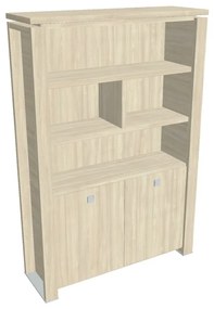 Verno+ magas szekrény 140 x 46 x 210 cm, polccal, akác