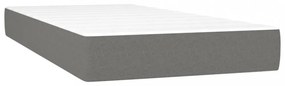 sötétszürke szövet rugós és LED-es ágy matraccal 80 x 200 cm