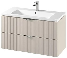 Cersanit S801-548 - Falra szerelhető fürdőszobai szekrény mosdóval TIRSO 100x45 cm bézs