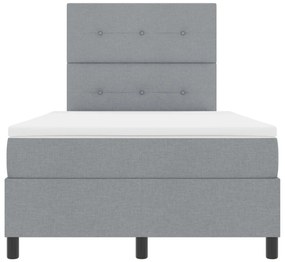 Box Spring Ágy Mattal Világosszürke 120x200 cm Szövet