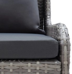 2 db szürke polyrattan kerti sarokkanapé