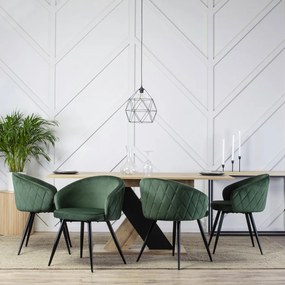 Elegáns Étkezőszék Zöld Bársony Kárpittal. ADELE