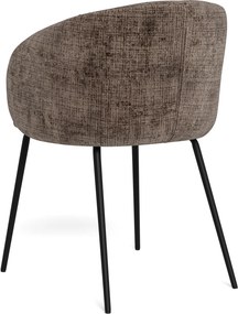 MAZZONI EXPORT CLARA Tompa Barna (Juto 24 szövet)/fekete lábak - MODERN KÁRPITOZOTT KAGYLÓSZÉK LOFT STÍLUSÚ NAPPALIBA/ÉTKEZŐBE/IRODÁBA