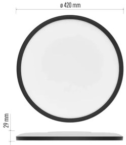 LED Mennyezeti lámpa FLORI LED/22W/230V 4000K fekete átm. 42 cm