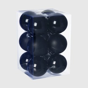 Fekete műanyag karácsonyi gömb szett 12x6cm