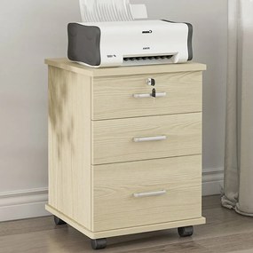 Zárható fiókos szekrény guruló konténer 56 x 36 x 40 cm BC FUR-1602-Beige