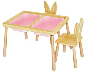 Gyerekasztal székekkel Table and 2 Chairs - Pink