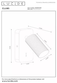 Lucide 09239/11/30 - Falra szerelhető spotlámpa CLUBS 1xGU10/40W/230V fekete