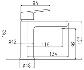 RAV Slezák CO129.0 - COLORADO 16,2 cm mosdócsaptelep + leeresztő szelep, fényes króm