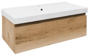 SAT B-WAY Fürdőszobaszekrény mosdóval 99x30x45 cm tölgy matt BWAY100OAKU1