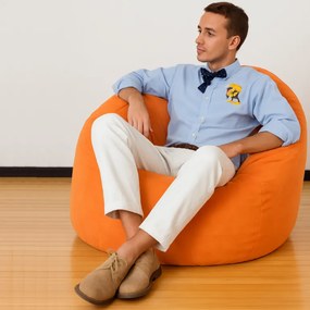 EMI gömb formájú narancssárga velúr babzsákfotel