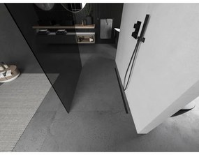 Mexen Kioto, Walk-In zuhany paraván 100 x 200 cm, 8mm szürke üveg, grafit profil, 800-100-002-66-40