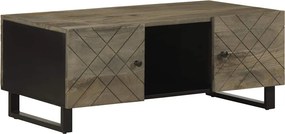 vidaXL fekete tömör mangófa dohányzóasztal 100 x 54 x 40 cm