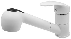 Gamma Atut, önálló mosogatócsaptelep kihúzható kifolyóval, matt fehér, GMA-BAT-WH