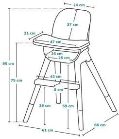Lionelo - Gyerek etetőszék 2 az 1-ben MONA Black Onyx
