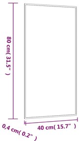 téglalap alakú üveg falitükör 40 x 80 cm