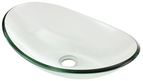 [neu.haus] Pultra helyezhető üveg mosdókagyló ovális 47x30,5x13 cm