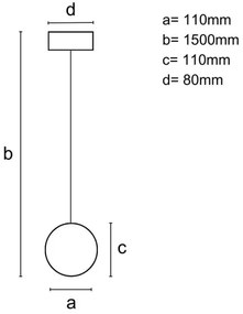 Csillár kábelen 1xGU10/10W/230V, átm. 11 cm, tömör kőris